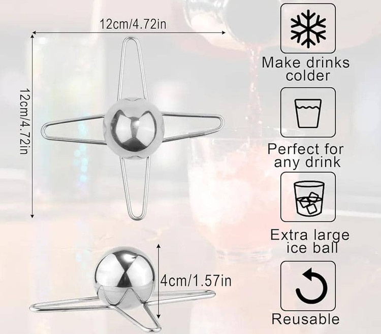 ابعاد گوی یخ استیل با طراحی خاص