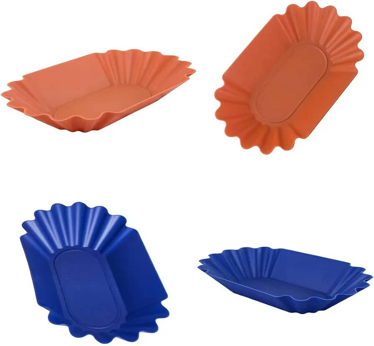 سینی پلاستیکی نارنجی و آبی مناسب cupping