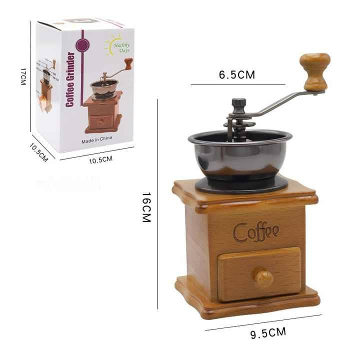 اندازهگیری دقیق ابعاد آسیاب قهوه چوبی