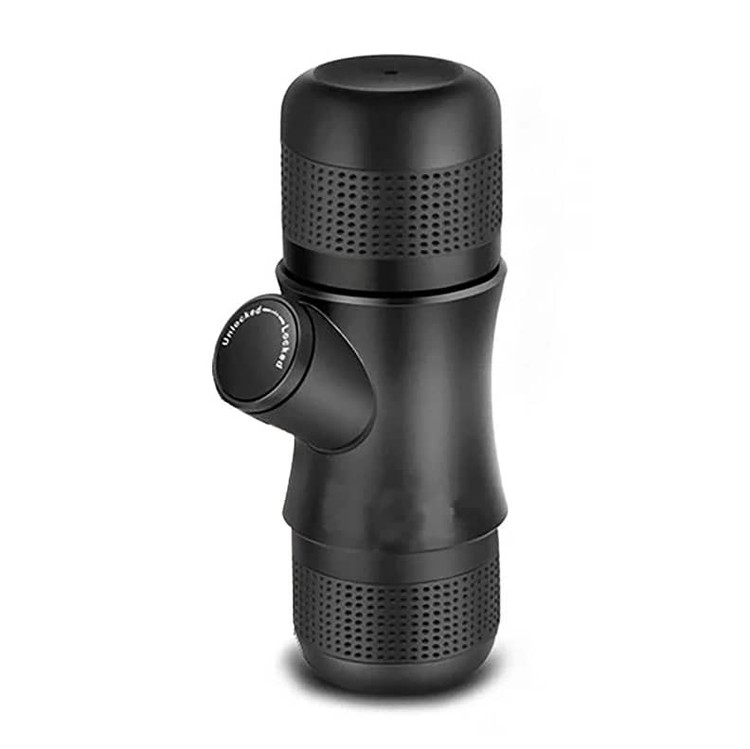 نمای کلی اسپرسوساز دستی قابل حمل مشکی