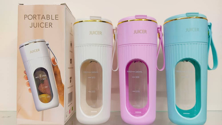 مخلوط کن شارژی MDHL AJ-01 در رنگهای سفید، صورتی و آبی