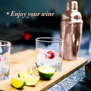 لیوان‌های یخ با شیکر رزگلد