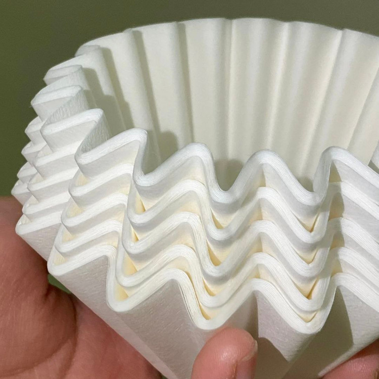 نمای نزدیک فیلتر اوریگامی با چینخوردگیهای دقیق