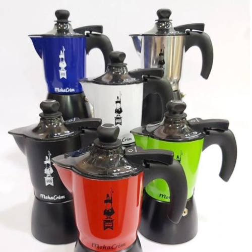 موکا کرم ۳ کاپ با درب فشارساز کرما و بدنهی آلومینیومی