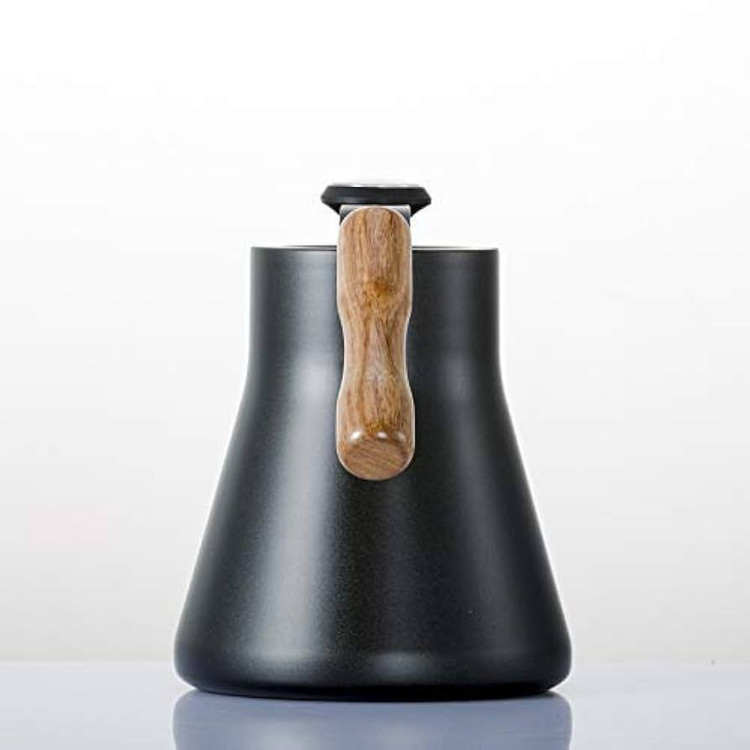 کتل مشکی 800 میلی لیتر با دسته چوبی از پشت