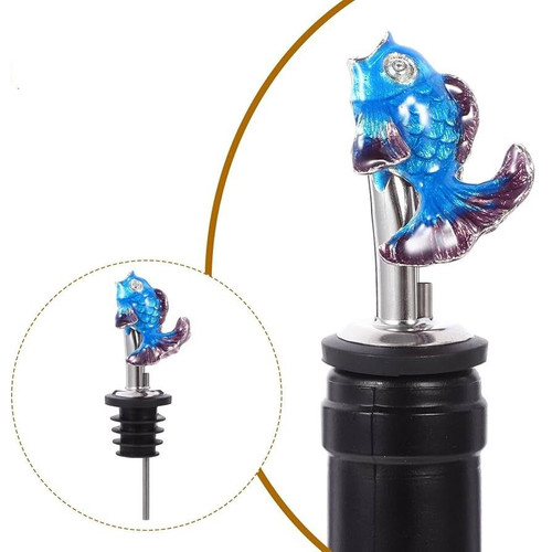 آرام ریز بطری طرح ماهی استیل روی سر بطری