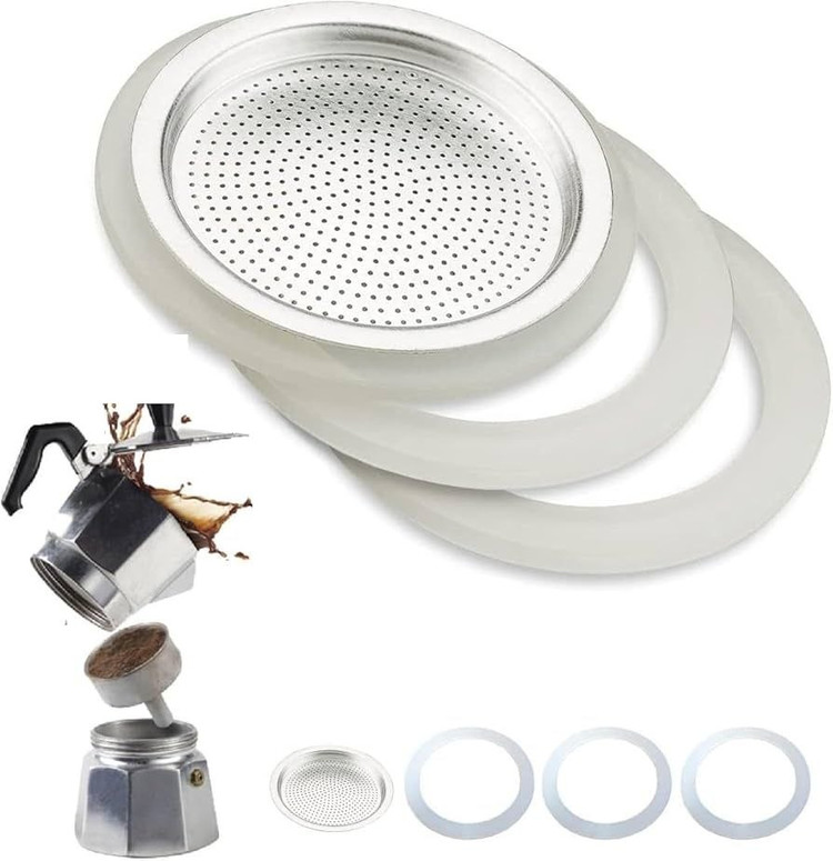 لوازم جانبی موکاپات ۳ و ۶ کاپ ( ۳ تکه ) صافی و واشر سیلیکونی