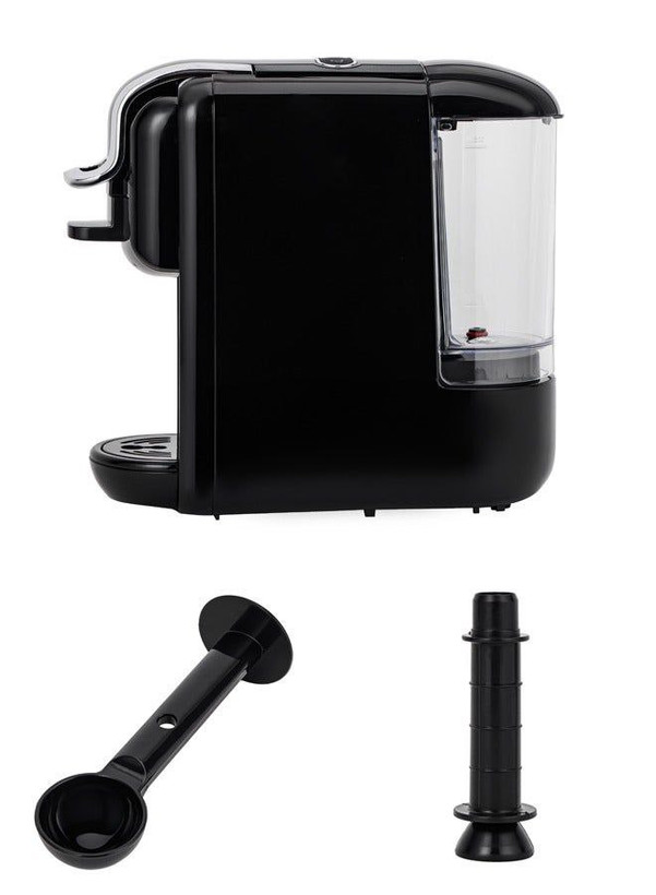 نمای بغل لوازم جانبی دستگاه قهوهساز شامل قاشق و قطعات کاربردی